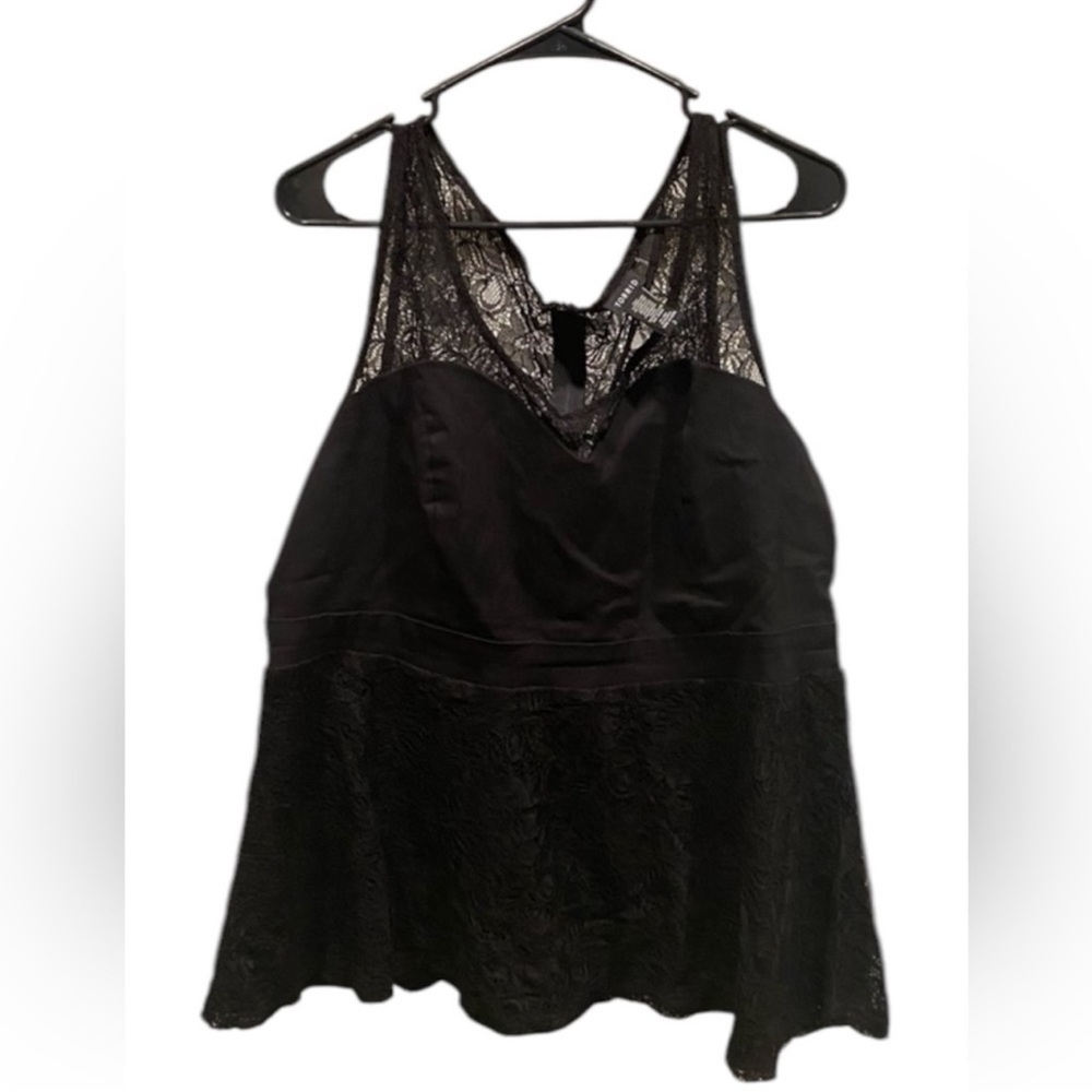 Torrid Black Lace peplum Top